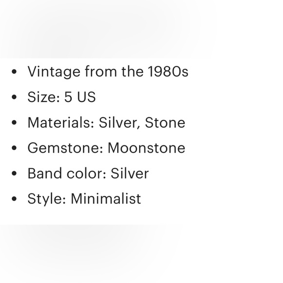 Vintage 80s Peach Moonstone & Sterling Silver Modernist Ring Signed HR Size 5 - Picture 8 of 9